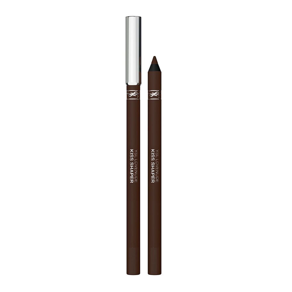 YSL LOVENUDE Kiss Shaper, shade 110 Espresso Dreams. Packshot of product, opened and closed.