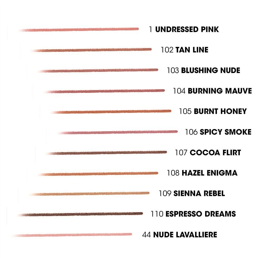 YSL LOVENUDE KISS SHAPER shade lineup swatches displayed on skin tones.
